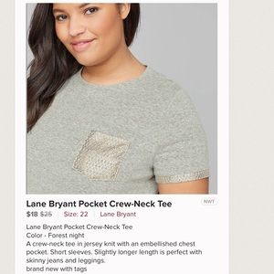 Lane Bryant Pocket Crew-Neck Tee